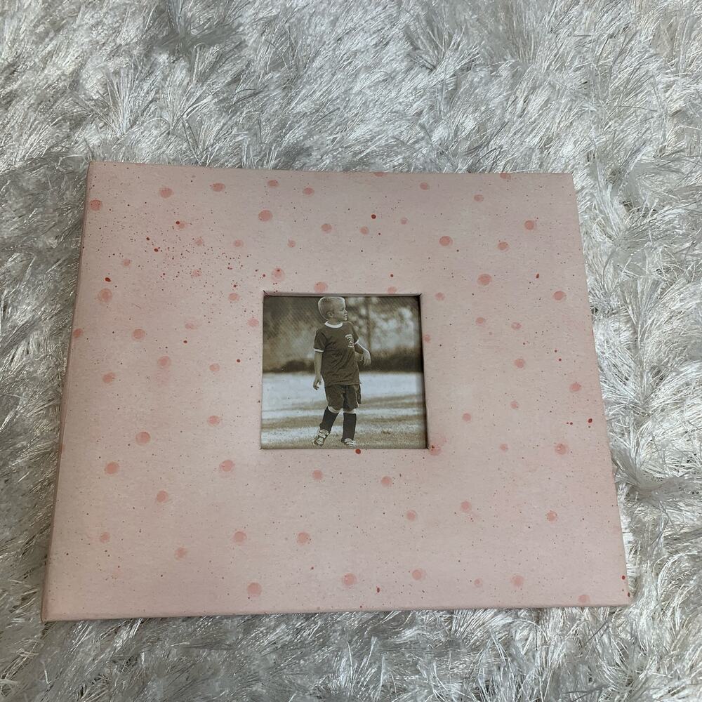 Pale Pink Window Opening Scrapbook 6 x 6" Spotted Paint Splotch Design NWOT